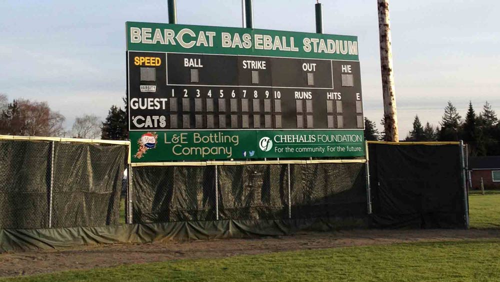 W.F. West High School Baseball Field and Scoreboard